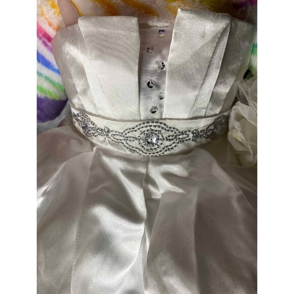 Build A Bear Rainbow Zebra Plush Bride Wedding Dress, Veil, Garter Belt BAB - Picture 14 of 15